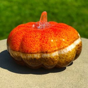 Handblown heavy glass pumpkin